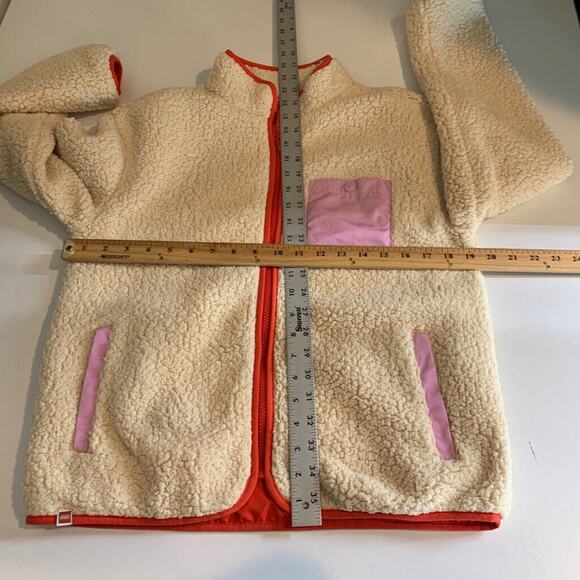 Lego Sweater Women S Small Cream Peony Target Sherpa Full Zip Mock Pocket Jacket - Picture 9 of 15